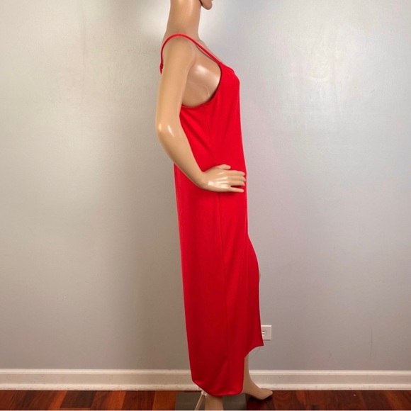 NEW SOMETHING NAVY RED SLIP MIDI DRESS - Picture 5 of 9